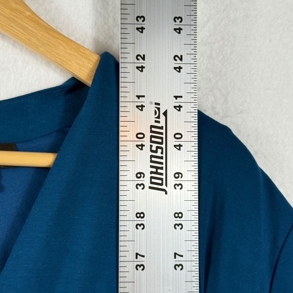 J. Jill Dress Womens XL Atlantic Blue Faux Wrap Short Sleeve Wearever Minimalist - Picture 4 of 9